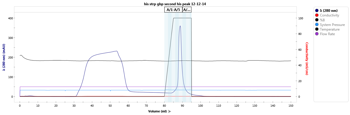 Affinity purification of a StrepTag-fused protein 